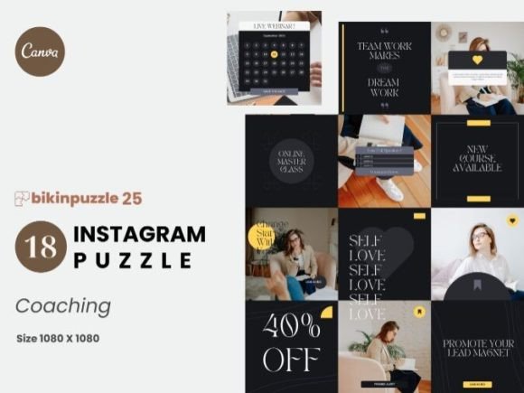 Download Coaching Instagram Puzzle Canva - Instagram puzzle Collection