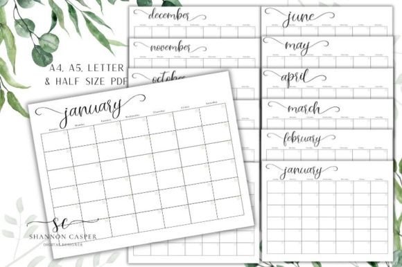 Download Blank Monthly Calendar Printable - Premium Resources