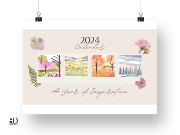 Download Watercolor Flower and Landscape Calendar - Calendar Collection