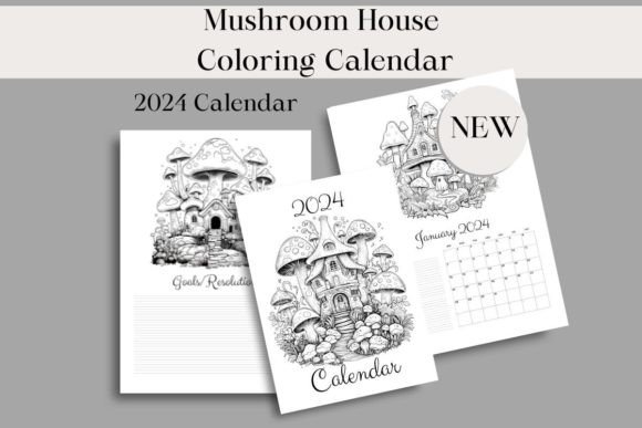 Download Coloring Mushroom House Calendar 2024 - Calendar Collection