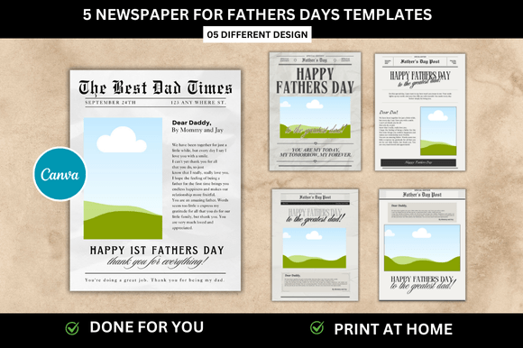 Download 5 Fathers Day Newspaper Templates - Fathers day Collection