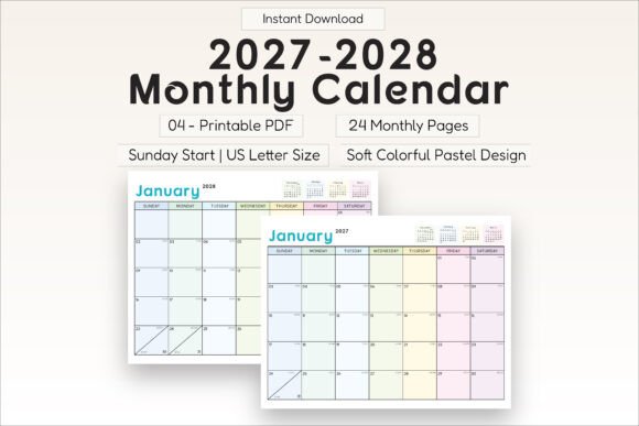 Download 2027 2028 Monthly Calendar - Calendar Collection