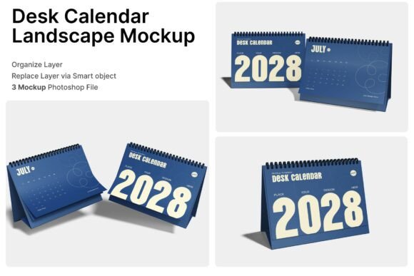 Download Desk Landscape Calendar 3D Mockup - Calendar Collection