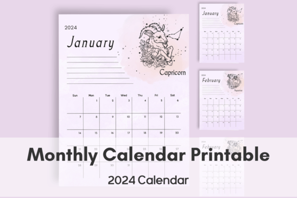 Download Amethyst Monthly Zodiac Calendar 2024 - Calendar Collection