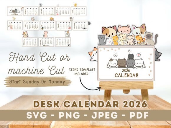 Download Cat Desk Calendar 2026 - Premium Resources
