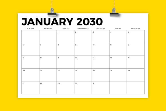 Download 2030 11 X 17 Inch Calendar Template - Calendar Collection