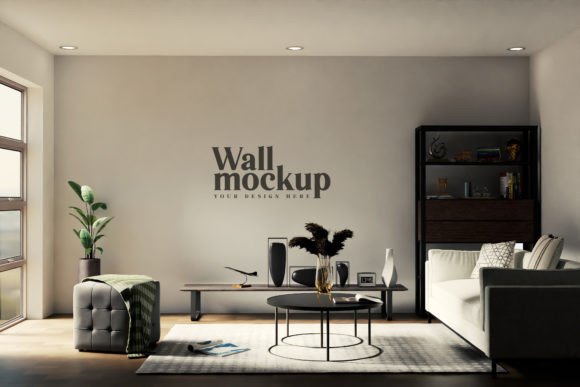 Download Wall Mockup Living Room Modern Design - Modern design Collection