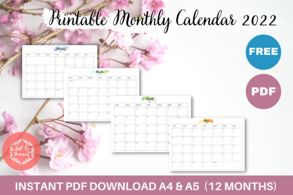 Download FREE Printable Monthly Calendar 2022 - Premium Resources