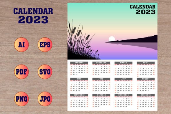 Download Landscape Calendar 2023 Template Design - Calendar Collection