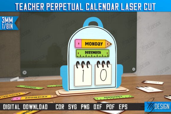 Download Teacher Desktop Perpetual Calendar | CNC - Premium Bundle
