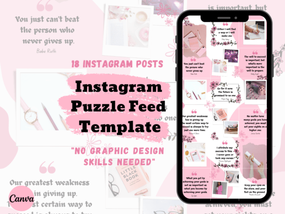 Download Pink Instagram Puzzle Templates Canva - Instagram puzzle Collection