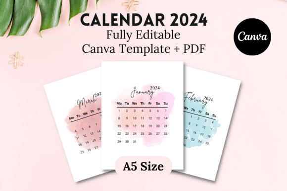 Download Editable Calendar 2024 Canva Template - Calendar Collection