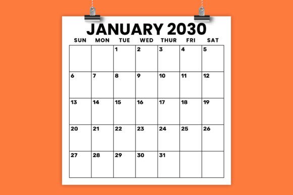 Download 2030 Square 12x12 Large No. Calendar - Calendar Collection