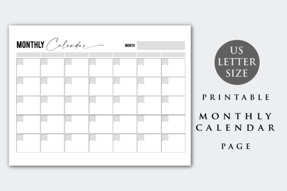 Download Printable Letter Size Monthly Calendar - Calendar Collection