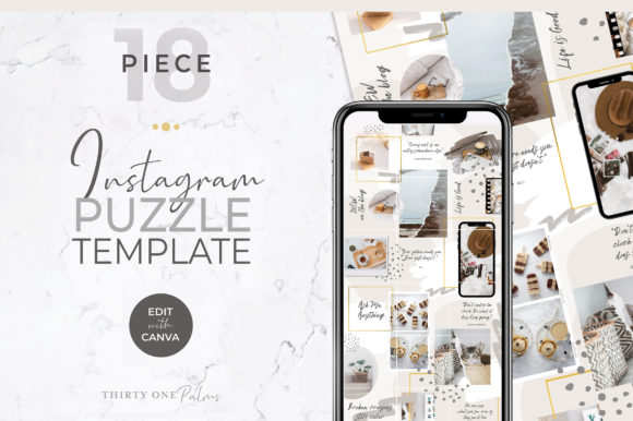 Download Instagram Puzzle Template for Canva - Instagram puzzle Collection