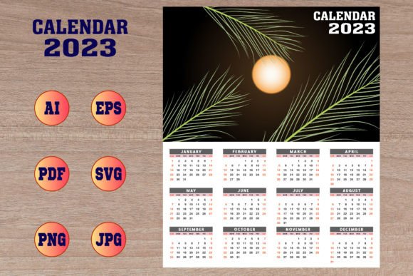 Download 2023 Landscape Calendar Template Design - Calendar Collection