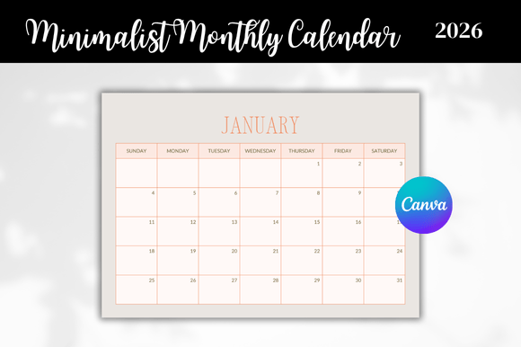 Download 2026 Monthly Calendar Editable - Calendar Collection