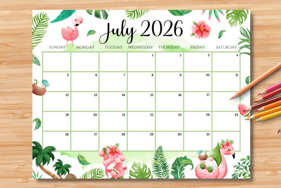 Download Editable/Fillable July 2026 Calendar - Premium Resources