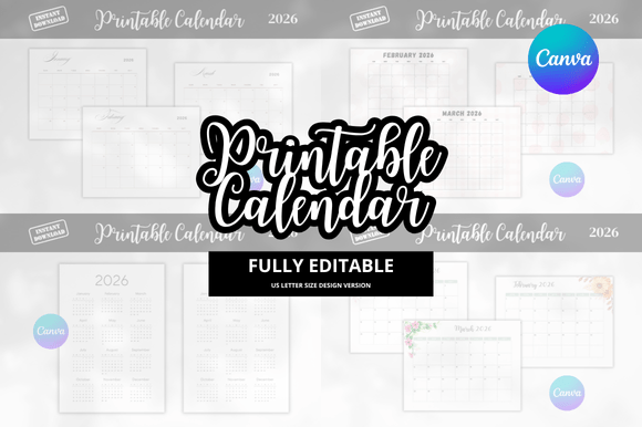 Download 2026 + Bonus! Calendar Editable Bundle - Calendar Collection